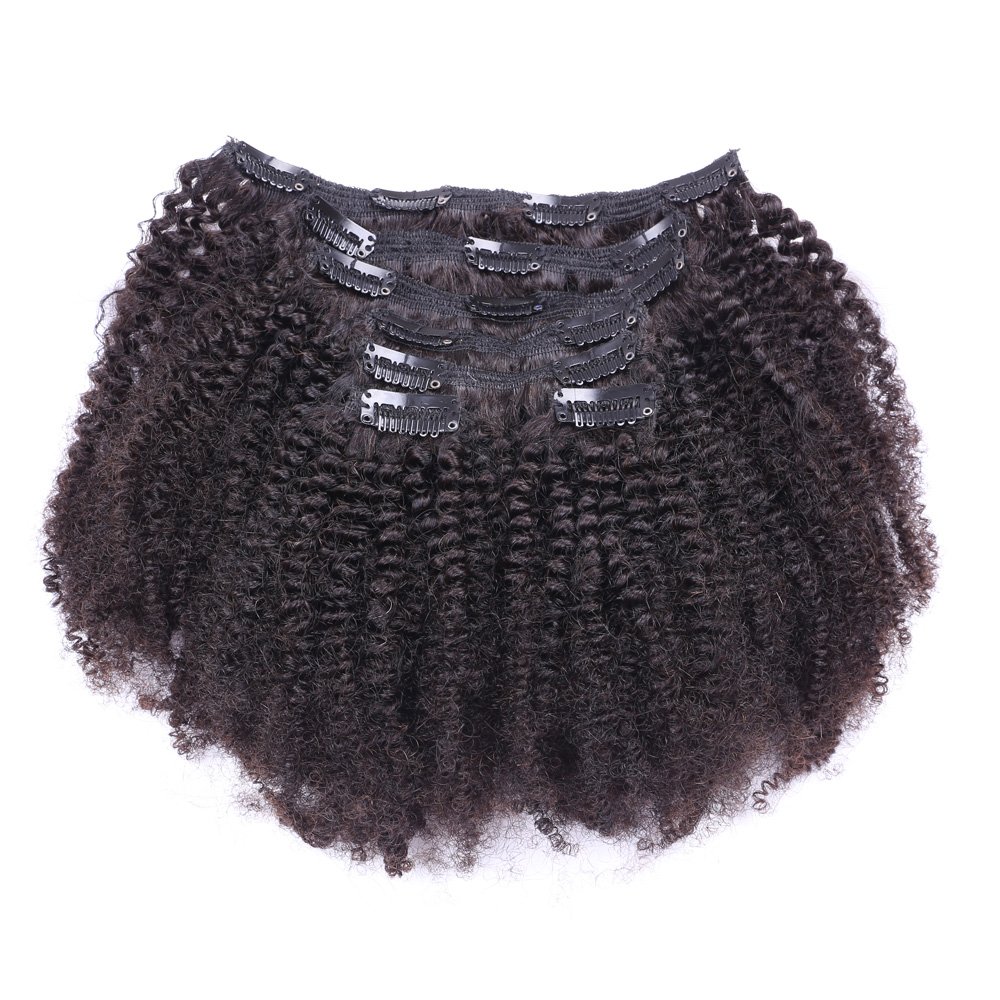 Queen Beauty Hair Curl Coily Clip In Human Hair Extensions