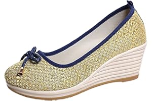 CsgrFagr Women Wedge Pumps Closed Toe Low Heel Dress Shoes Slip On Wedges Comfy Shoes for Women Casual