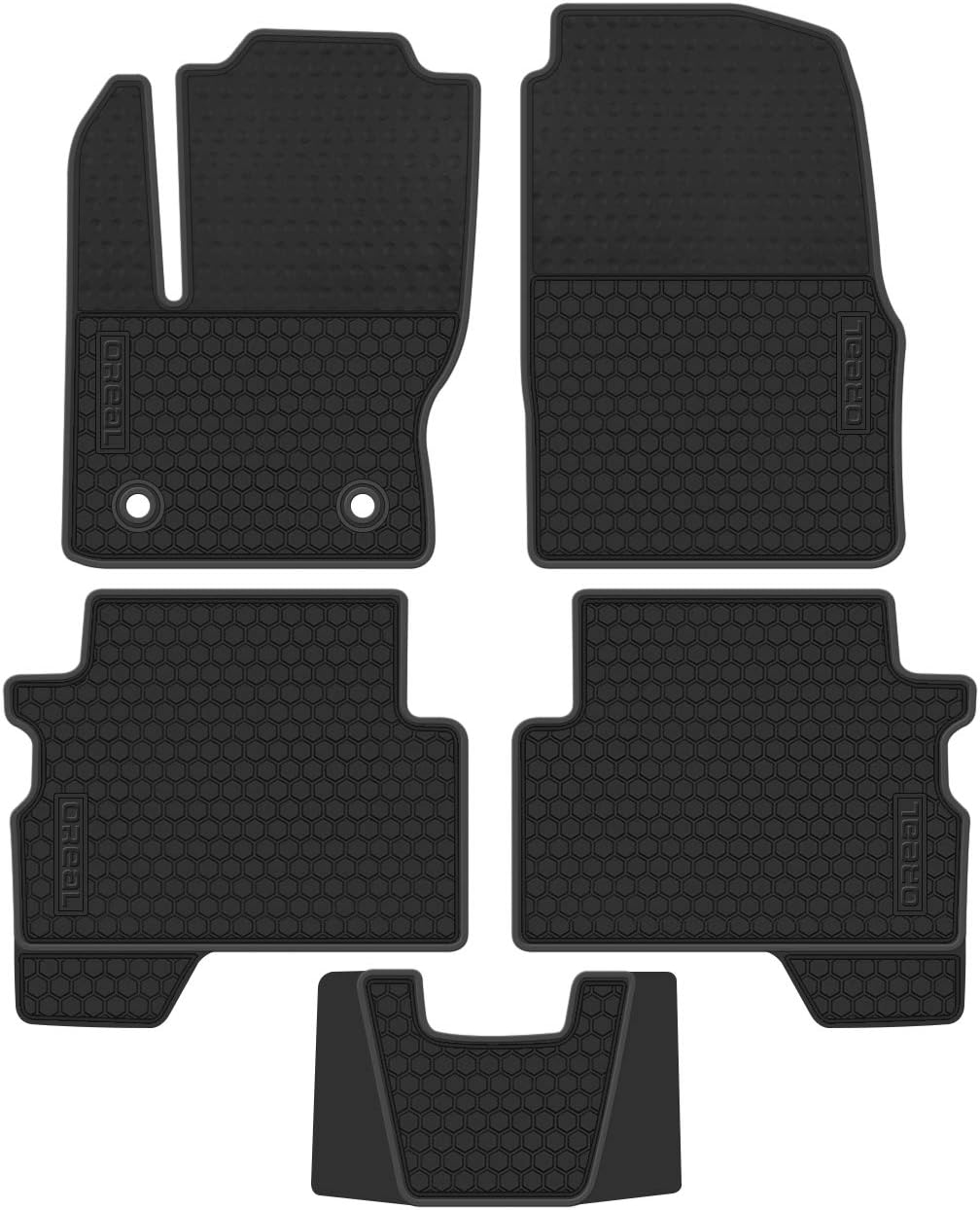Car Floor Mats Replacement for Escape 2013-2019 Front and Rear Heavy Duty Rubber Liner Set Full Black Vehicle Carpet Custom Fit-All Weather Guard Odorless