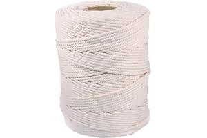 4mm 984ft Macrame Cotton Cord,Not Dyed,Natural Color Handmade, Soft Cotton Cord Rope for Macrame, Wall Hanging, Plant Hanger,