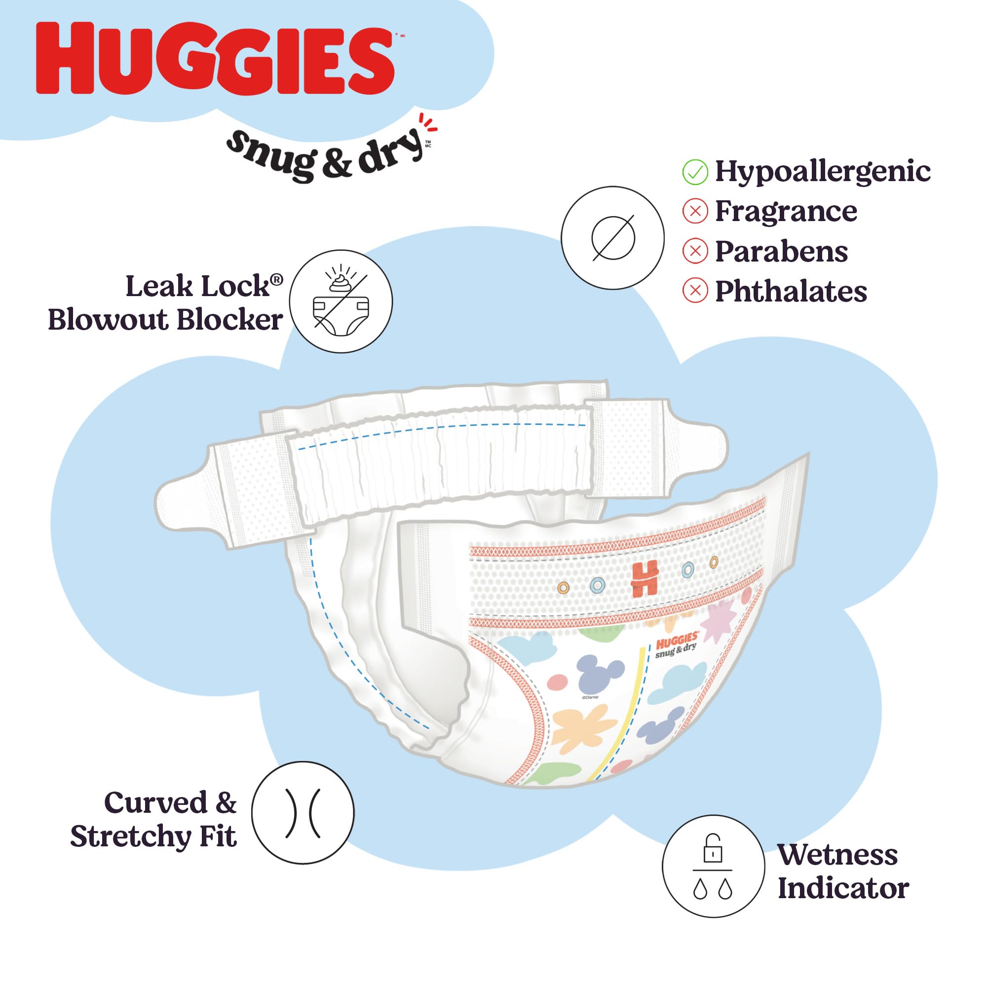 Huggies Size 1 Diapers, Snug & Dry Newborn Diapers, Size 1 (8-14 lbs), 128 Count, Packaging May Vary