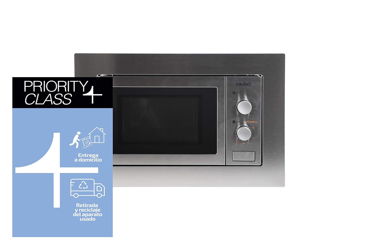 Sauber - Microondas con grill integrable HMS01I - 20 litros - Acero inoxidable