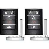 Vurkcy Key Fob Replacement for 2010-2015 Cadillac SRX/ 13-14 ATS XTS/ 14-15 ELR Car Keyless Entry Remote Control, NBG009768T, 5 Buttons, 2Pcs