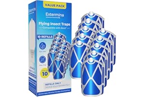 Extermina Refills for Zevo Flying Insect Trap (4-Count) - Value Pack, 40+ Day Use - Replacement Cartridges for Zevo M364, M364A & MAX - Non-Toxic & Odorless (4)