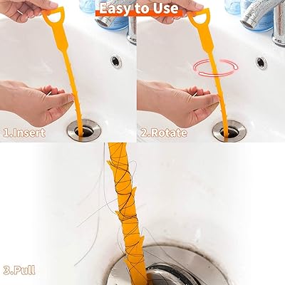 Buy Yoleto 6 Pack Drain Clog Remover Unclog Shower Bathtub Sink Cleaner Stick Tool Hair Catcher 20 Inch Orange Online In Indonesia B08krghvx5