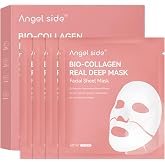 Angel side Collagen Face Mask Skincare, Hydrating &amp; Firming Hydrogel Face Masks, Elasticity Boosting Collagen Mask for All Skin Types, Skin Care Essentials 34g x 4 Sheets