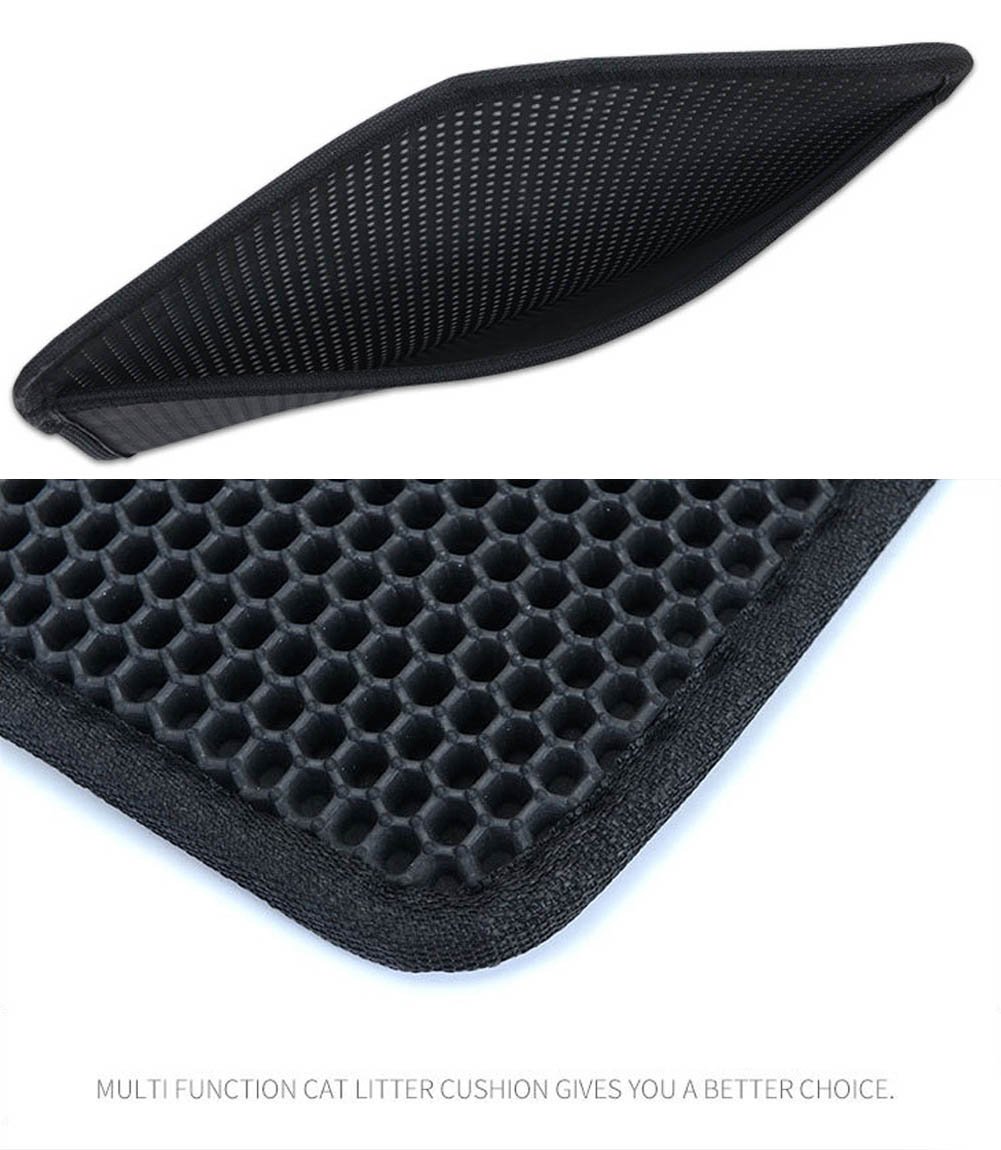 Cat Litter Mat XL Double Layer Honeycomb Cat and Dog Litter Trapper With Waterproof Base Layer ECO-friendly Light Weight EVA Foam Rubber- For Cat Litter Box (26x25in)