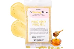 Curacoro Italian Wax Beans - 200g Hard Wax Beads for Full Body Hair Removal on Face, Body, Brazilian, Bikini, Legs, Underarms, Skin-Friendly Waxing Beads for Women & Men, Made in Italy (Honey)