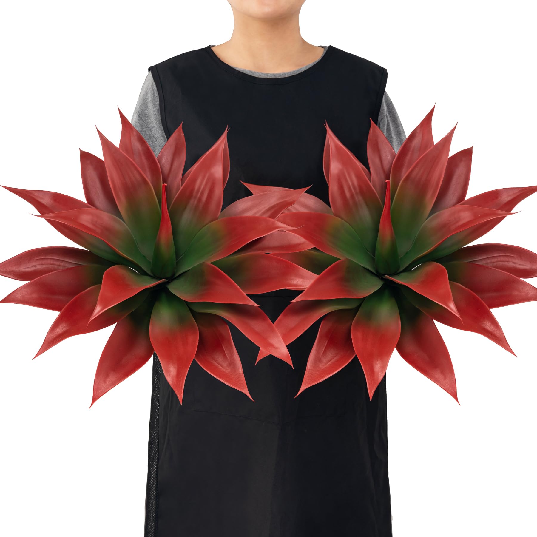 Photo 1 of Ttranewsoo Artificial Agave Plants,Large UV Resistant Fake Agave Planters for Indoor and Outdoor Decorating Tropical Plant Succulents Greenery Indoor Decor (2Pack,18" Red)