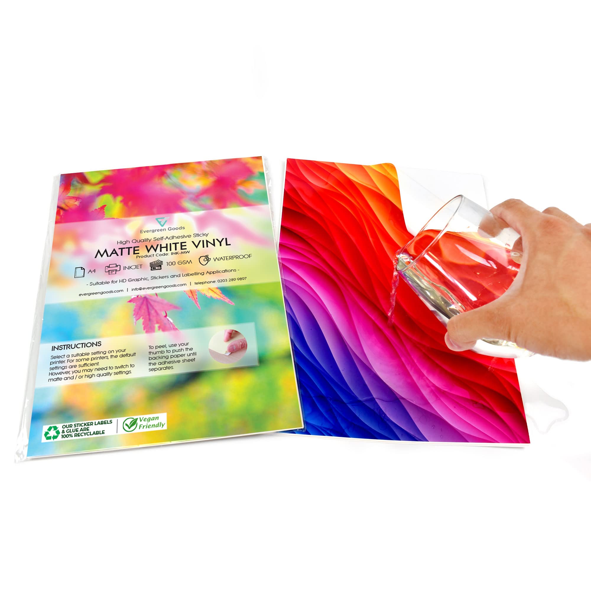 10 Sheets White Waterproof A4 Vinyl PVC Matt Self Adhesive Sticker Inkjet Printable