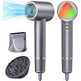 Hair Dryer, 160000 RPM Portable Professional Ionic Hair Dryer with 500 Million Negative Ions, Fast-Drying, Low Noise with Diffuser & Nozzle, Lightweight for Home and Travel