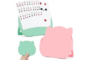 Card Holders for Playing Cards, 2 Pack Playing Card Holder for Adults and Seniors, Hands Free Card Game Holder for Arthritis 