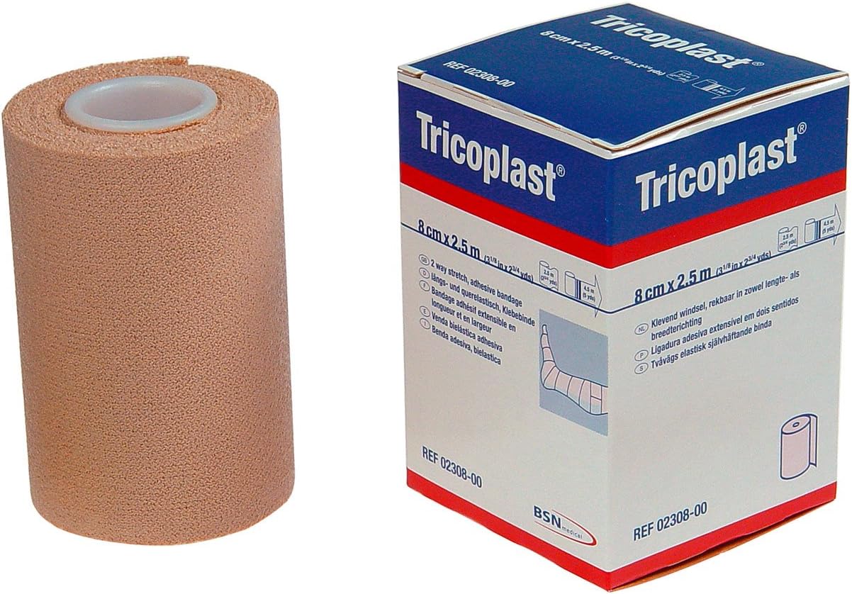 TRICO plast acrylat de klebebinde 8 cm x 2,5 m 1 rollo: Amazon.es: Salud y cuidado personal