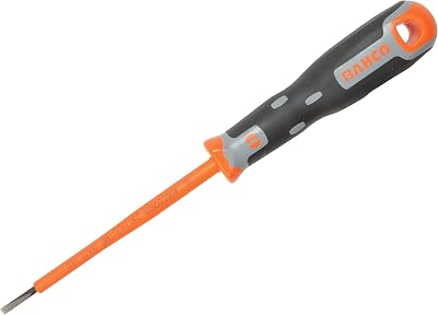 Bahco Tekno+ VDE Slotted Screwdriver 3mm x 100mm 1000V Black Orange