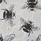 ECO CHIC Lightweight Foldable Insulated Lunch Bag Bumble Bees Grey view 7