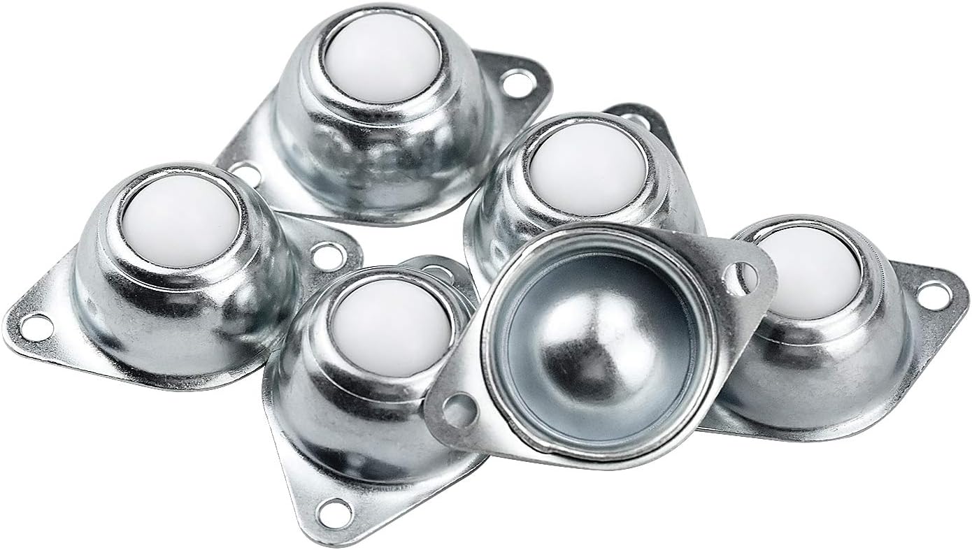 WEKON 6pcs Metal Flange Transfer Unit Mounted Bearing, Flying Saucer Ball Transfer Bearing