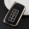 RYE for Lexus Key Fob Cover, Soft TPU Key Fob Case Full Protection for Lexus RX is ES GS LS NX RS GX LX RC LC Smart Key - Black