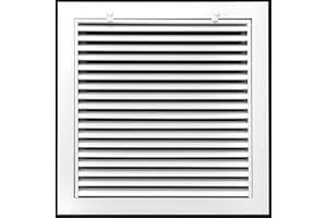 HVAC PREMIUM 8" X 8" Aluminum Return Filter Grille for 1" Filter - Easy Airflow - Linear Bar Grilles [Outer Dimensions: 10.5"w X 10.5"h]