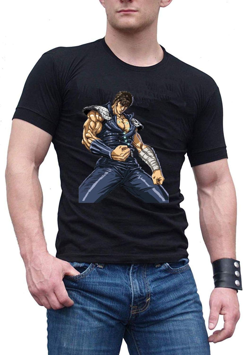 Men's Fist of The North Star Kenshiro 1 Black Cotton T Shirt/Tee