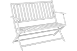 Outsunny Outdoor Bench, 46.5 inches Foldable Acacia Wood Loveseat with Backrest and Armrests, 705 lbs. Weight Capacity Garden