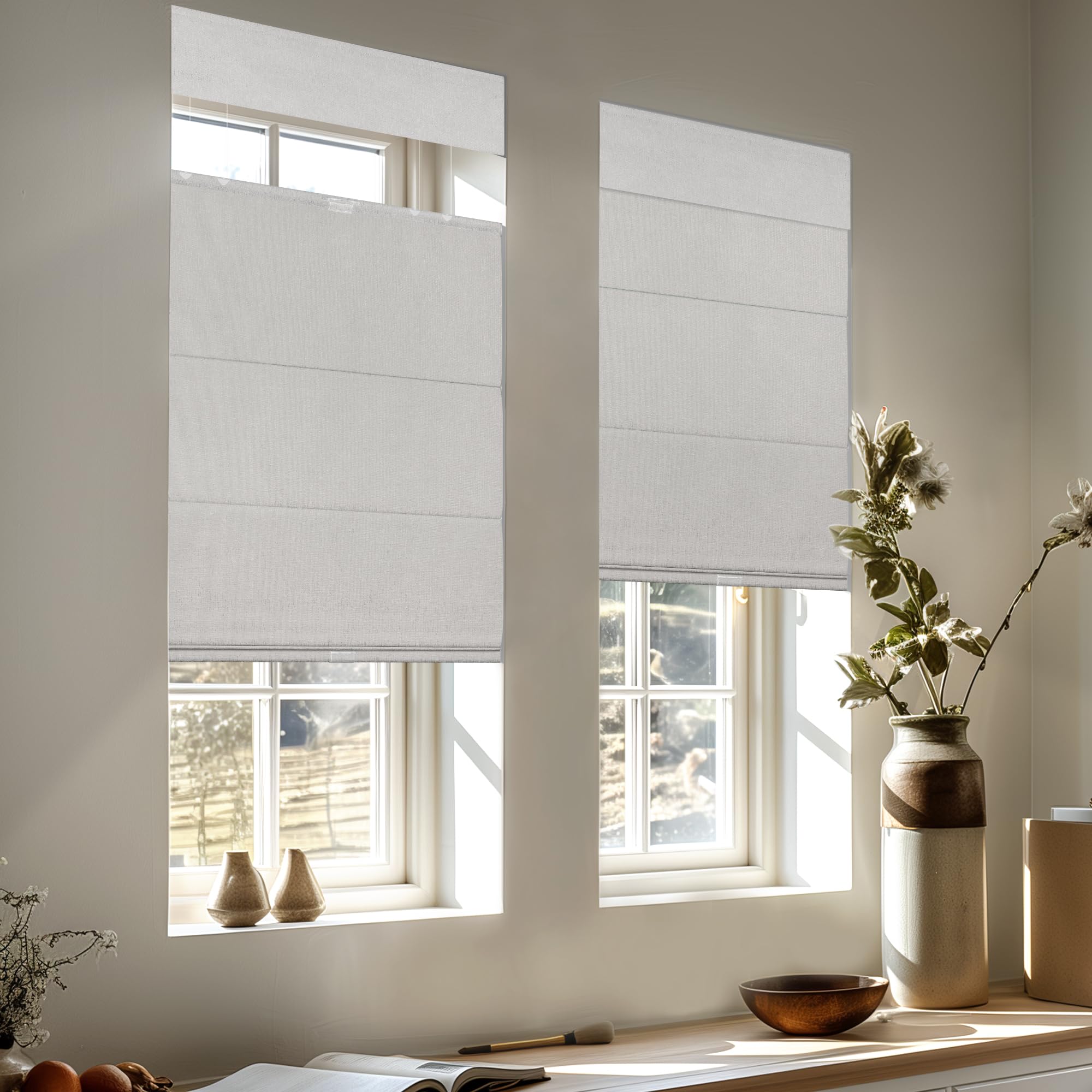 MoDanCeQ Blackout Light Filtering Cordless Top Down
