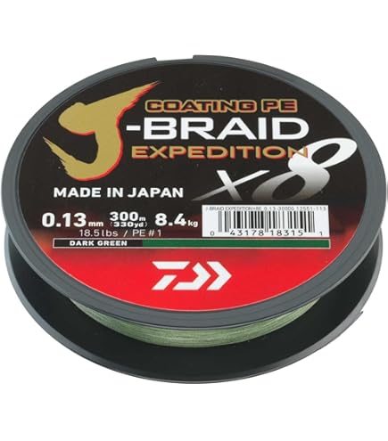 Amazon.com : DAIWA J-Braid Expedition X8E, 0.10mm, 6.9kg/15.2lbs