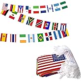 LUSEOAN 224 Different Countries International String Flags Banner of the World Small Mini Bunting Banners for Grand Opening,Bar,School Office,Sports Events,International Festival Decorations,All Countries Flags,220 Feet