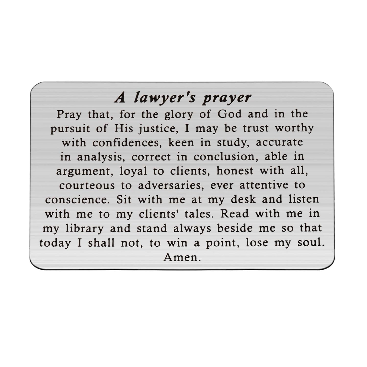 Buy bobauna A Lawyer's Prayer Wallet Card Insert Pray That for The
