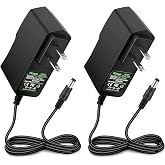 Facmogu 2 Pack 5V 2A Power Adapter, AC 100-240V 50-60Hz to DC Converter | 5 Volt 2Amp 10W Power Supply Transformers | Compatible with 5.5 x 2.5mm &amp; 5.5x2.1mm Jack Socket | For LED Light TV Box