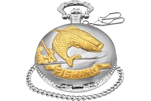 Whodoit Men's Pocket Watch, Arabic Digital Dial Pocket Watches with Chain for Men