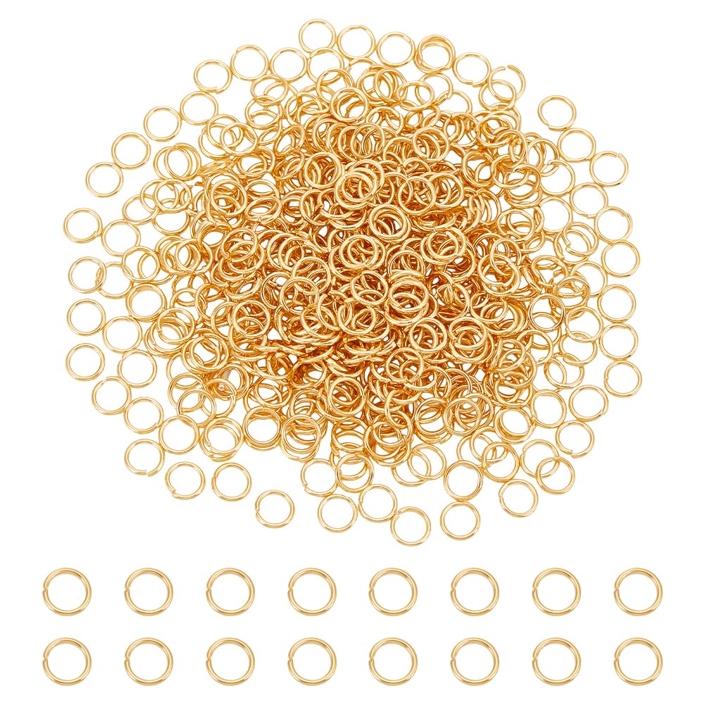 UNICRAFTALE 500Pcs 6mm Golden Stainless Steel Jump Rings Open Jump Rings Connector Jewelry Findings Keychain Making Accessory for DIY Jewelry Bracelet Necklace Making