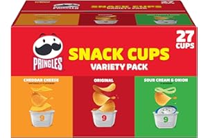 Pringles Potato Crisps Chips, Lunch Snacks, Snack Cups, Variety Pack, 19.3oz Box (27 Cups)