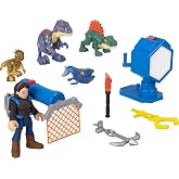 Fisher-Price Imaginext Jurassic World Dinosaur Toys Evo-Scanner Multi-Pack 10-Piece Light-Up Figures Set for Ages 3+ Years