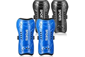 Youth Soccer Shin Guards, 2 Pair Lightweight and Breathable Child Calf Protective Gear Soccer Equipment for 3-10 Years Old Bo