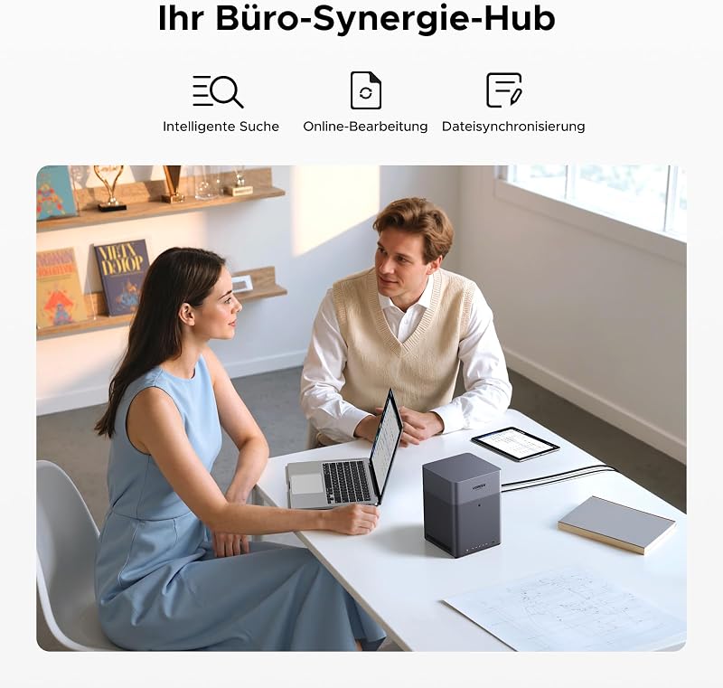 NASync DH4300 Plus 4 Bay NAS für Zuhause, Büro und Teams (ohne HDD)