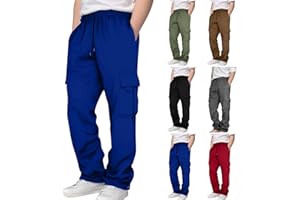 ITSAME Cargo Sweatpants for Teen Boys Casual Elastic Waist Drawstring Sweat Pants Teens Active Workout Joggers with Pockets