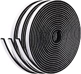 fowong Draft Excluder 3 Rolls 6mm x 3mm 15m Window Door Seal Tape Black