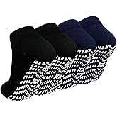 ZAKASA Non-Slip Grip Socks for Men: Non Skid Grippy Socks Anti Slip Gripper for Elderly Hospital Yoga Pilates
