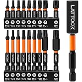 19PCS Torx Plus 5-Point Tamper-Proof Security Bits(IPR 10-IPR 50) | LATTOOK 5 Point Torx Star Driver Bit Set, 2.3'' &amp; 1'' Long, Magnetic S2 Steel, T10, T15, T20, T25, T27, T30, T40, T45, T50