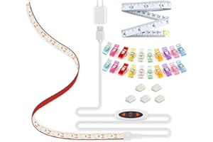 KOLUPA Sewing Machine Light Strip, 11.8in Adhesive LED Sewing Light Strip Multi Level Dimmable Decorative Light Strip, Attachable USB Sewing Lamp, 5.6ft Power Cord, Cold White Light