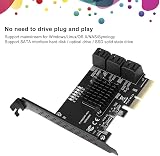 Fdit PCIe SATA Card 6 Port 6Gbps SATA Controller Expansion Card PCI-e x4 3.0 to view 4