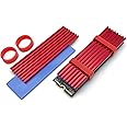M.2 NVMe Heatsink SSD Cooler for PS5 or Laptop PC Memory Cooling Fin-Red (2 Pack)…