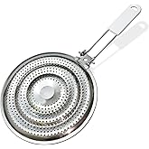 8" Heat Diffuser Plate for Gas Stove, Simmer Ring with Foldable Handle | 8-inch heat diffuser plate spreads heat evenly for gas stove simmering, slow cooking and preventing burning or hot spots