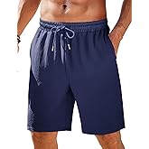 COOFANDY Mens Casual Shorts Elastic Waist Drawstring Textured Summer Beach Short