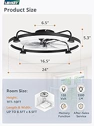 LEDIARY Ceiling Fans with Lights and
