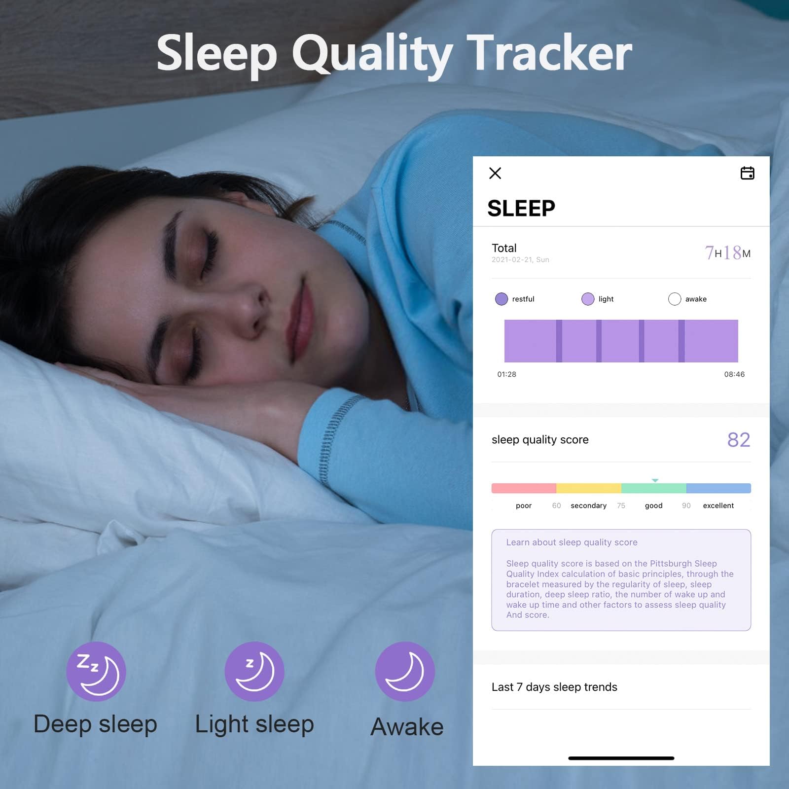 KALINCO Smart Watch, Fitness Tracker with Heart Rate Monitor, Blood Pressure, Blood Oxygen Tracking, 1.4 Inch Touch Screen Smartwatch Fitness Watch for Women Men Compatible with iOS Android