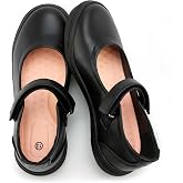 Tobfis Girl's Mary Jane Flats Lightweight School Uniform Shoes Black Dress Shoes (Toddler/Little Kid/Big Kid/Youth)