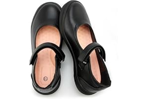 Tobfis Girl's Mary Jane Flats Lightweight School Uniform Shoes Black Dress Shoes (Toddler/Little Kid/Big Kid/Youth)
