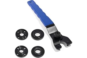 TAROSE Angle Grinder Wrench Universal Adjustable Grinder Spanner with 4 Pcs 5/8-11 Grinder Shaft Nut Compatible with Dewalt Milwaukee Makita Bosch Ryobi Black Decker Grinder Parts
