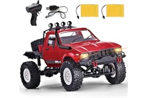 Losbenco RC Crawler 1/16 Scale RC Rock Crawler, WPL C14 All Terrain RC Car RTR 4x4 Off-Road Remote Control Trucks with LED Lights and Two Batteries for Kids and Adults